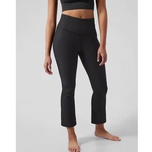 ATHLETA elation rib crop flare pants size petite XS black